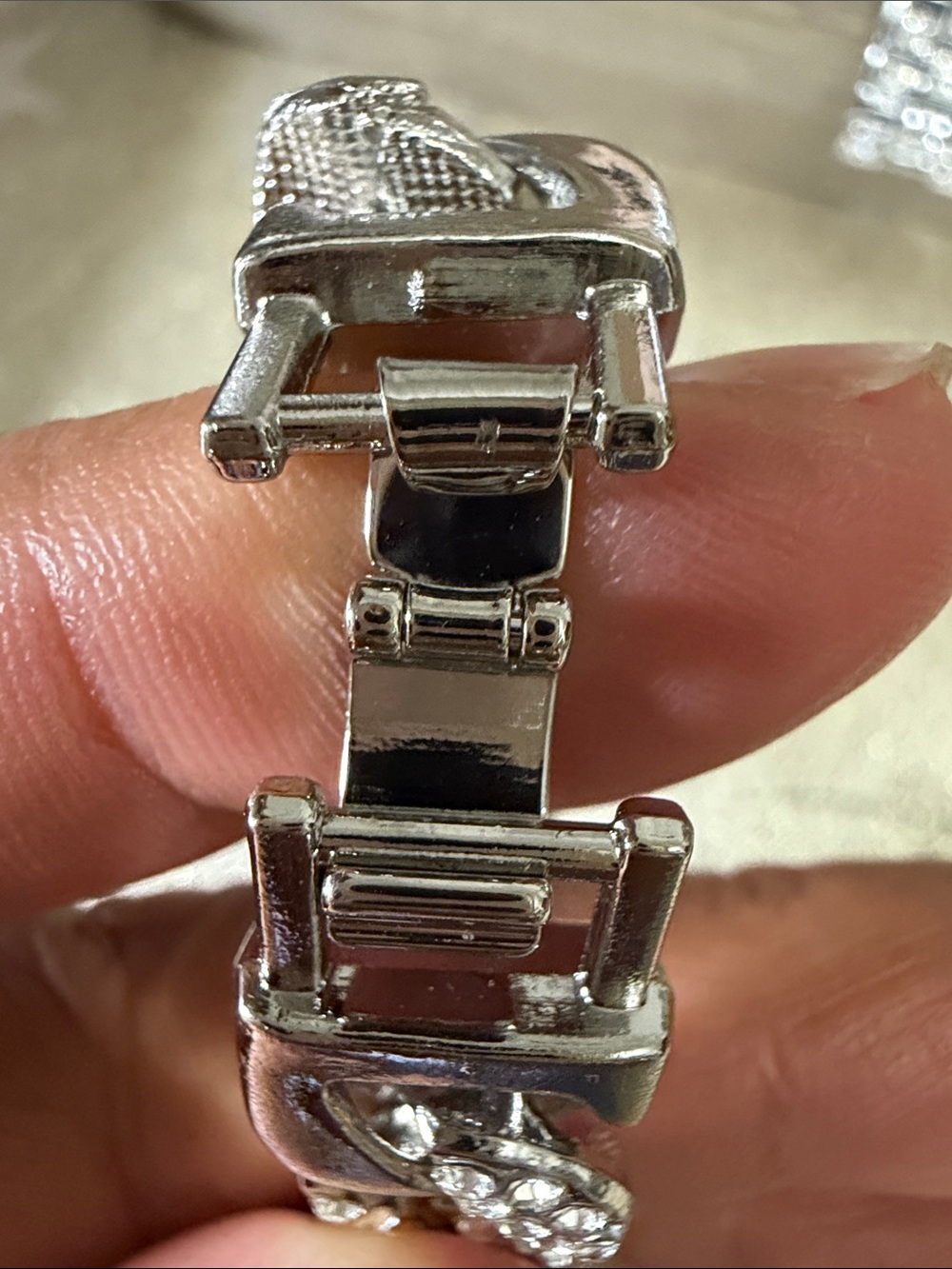 Men’s Blue Dial Crystal-Embellished Silver Watch and silver bracelet set - Picture 9 of 16